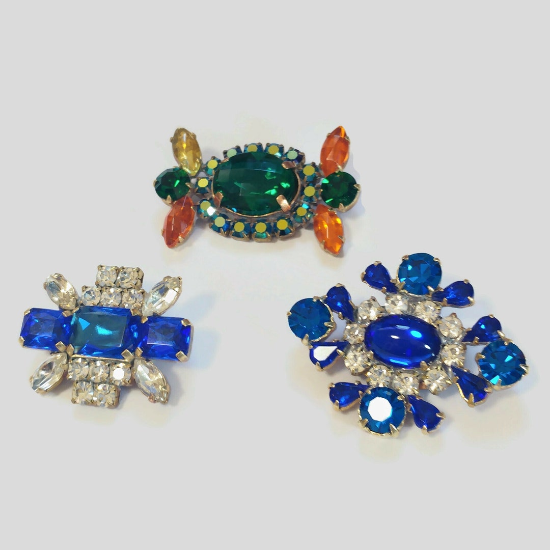 Broche fantaisie strass vintage | Accessoire élégant et étincelant - Montres & Bijoux