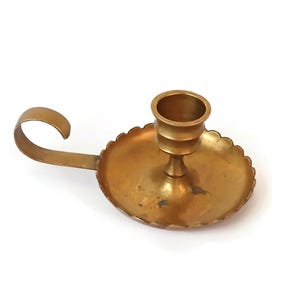 Vintage  brass  Candlestick holder,  Candleholder, Vintage brass  decorated candlestick