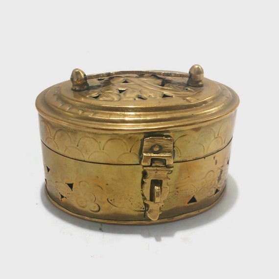 Boîte En Laiton Gravé XVIIIème