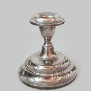 Vintage English Candlestick holder,  Candle holder,Vintage  silver plated candle holder signed