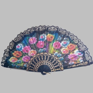 Vintage spanischer Stofffächer