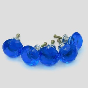 Vintage lot of Decorative blue glass Door Knobs, Irregular Furniture Knob Seconds, Unique Wholesale Cabinet Hardware
