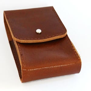 Dark brown leather cigarette case gift for smokers