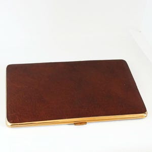 Vintage  long English brown leather cigarette holder