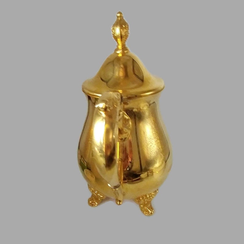 Vintage German gold plated Teapot,large teapot