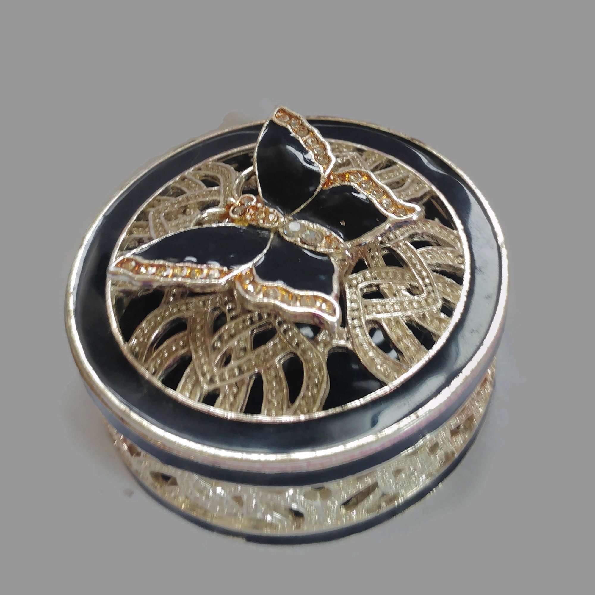 Vintage Metal Pill Box Trinket Box Pill Box Collectible Pill Etsy