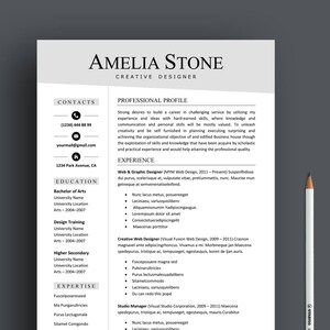 Resume Template, Resume, Professional Resume Template, Unique Resume Template For Word, Resume with cover letter Instant Download