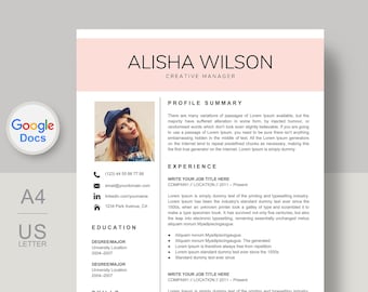 Plantilla de currículum, plantilla de currículum de Google Docs (descarga instantánea)