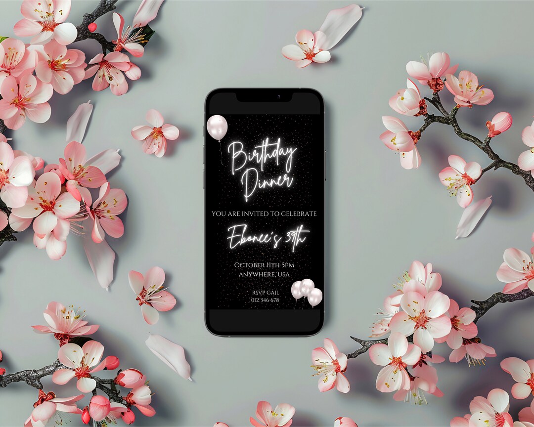 Digital Birthday Invitation, Editable Template, Text Birthday Party ...