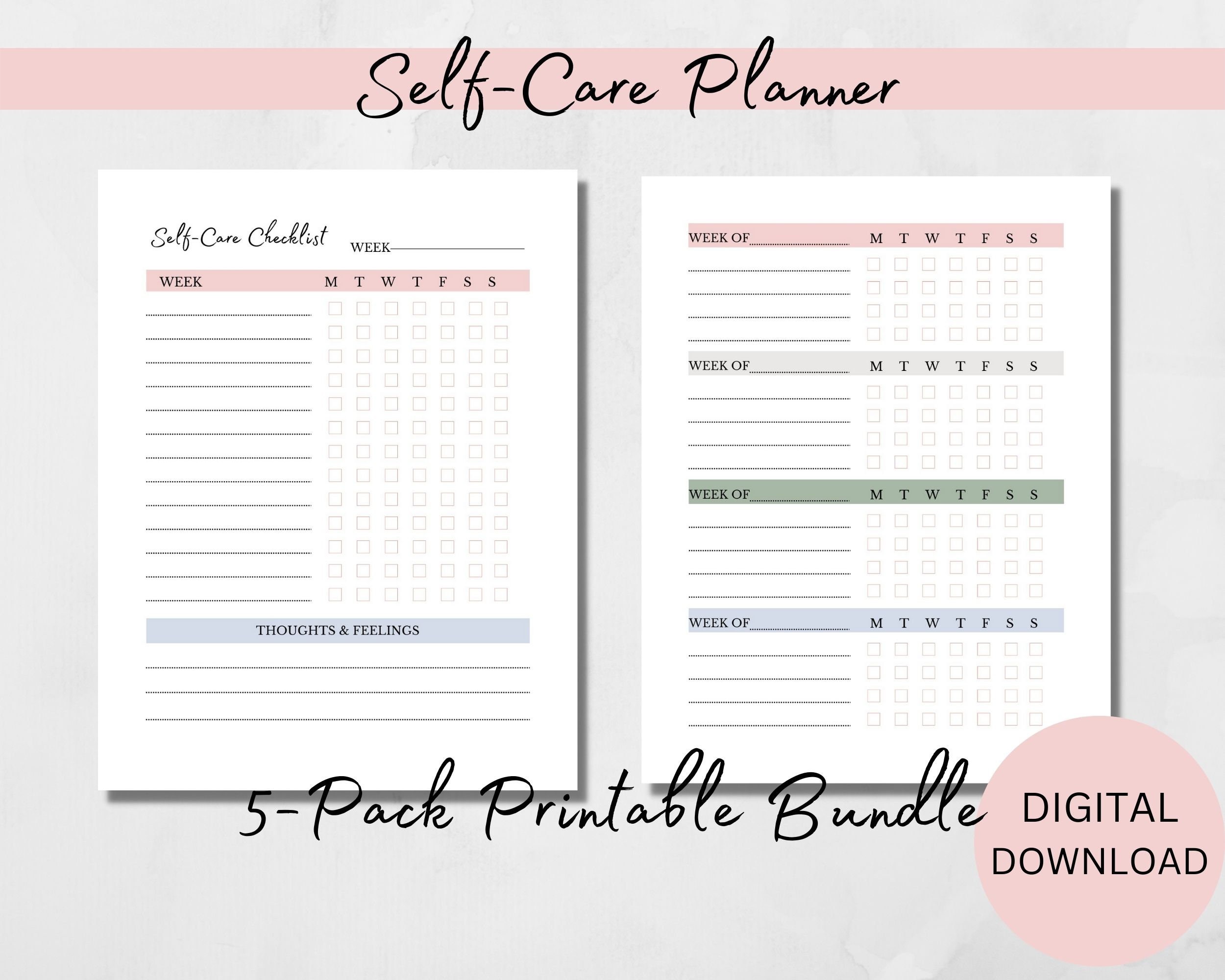 Printable Self Care Planner | Daily Gratitude Mindfulness Journal ...