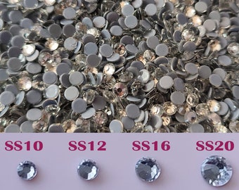 Clear Crystal Flatback Hotfix Rhinestones - 1 Gross (144 PCS) SS10 - SS20