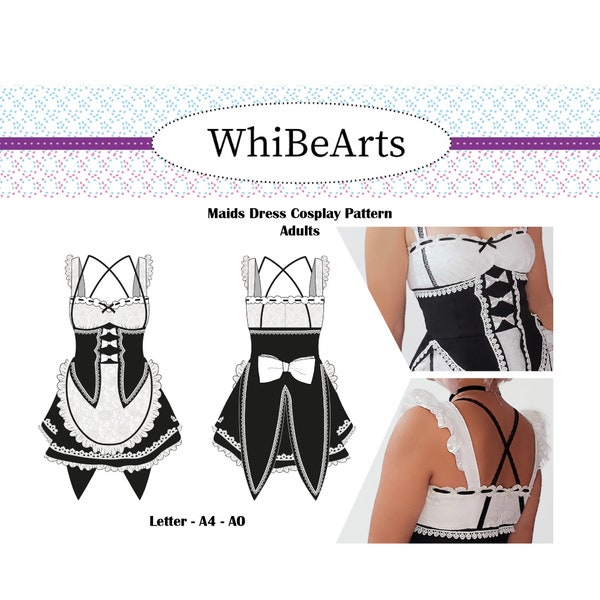 Maids Dress Cosplay Pattern | PDF Sewing Pattern | Multi Size | Adults | instructions included