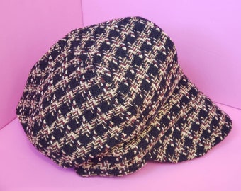 Brown Houndstooth Newsboy Cap / Fall Hat / Newsboy Cap / Womens Hat / Winter Hat