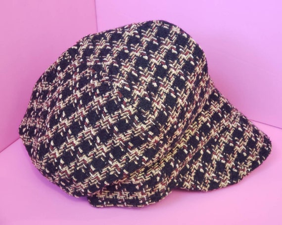 Brown Houndstooth Newsboy Cap / Fall Hat / Newsboy Cap 
