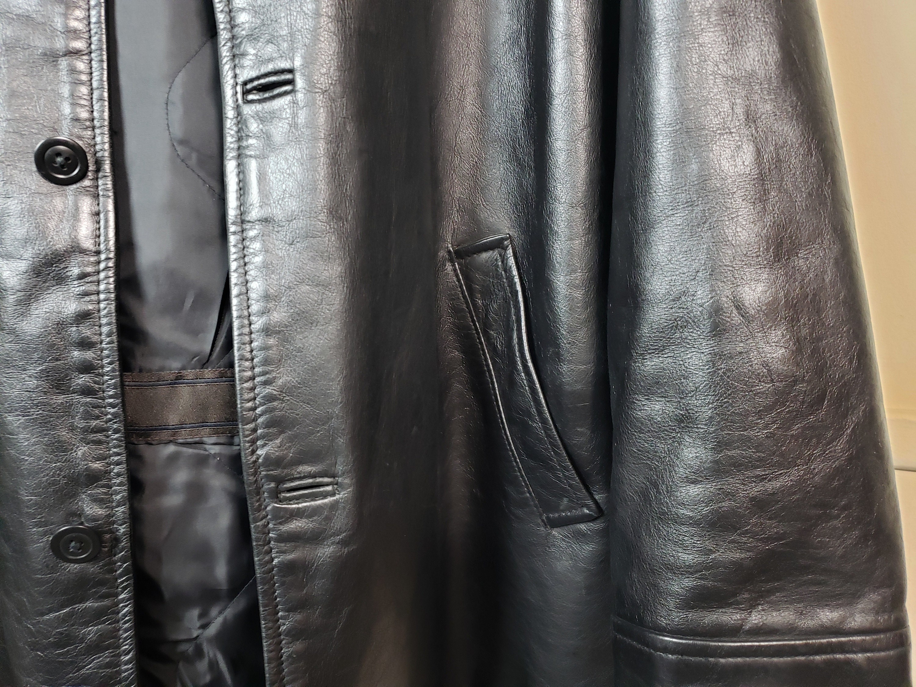 Classic Gap Men's Black Leather Jacket - Immaculate Classic Gap Men's Black Leather Jacket - Immaculate