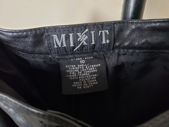 Mixit Elegant Black Leather Pants Size 10 - High-… - image 3