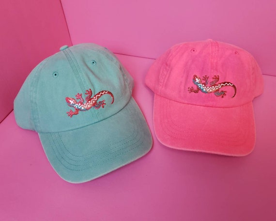 Tech Design Lizard Embroidered Dad Hat - Adjustable Cotton Baseball Cap (Light Blue) - View #10