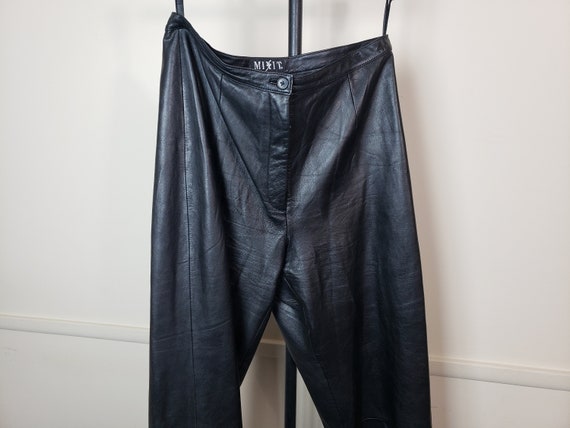 Mixit Elegant Black Leather Pants Size 10 - High-… - image 6