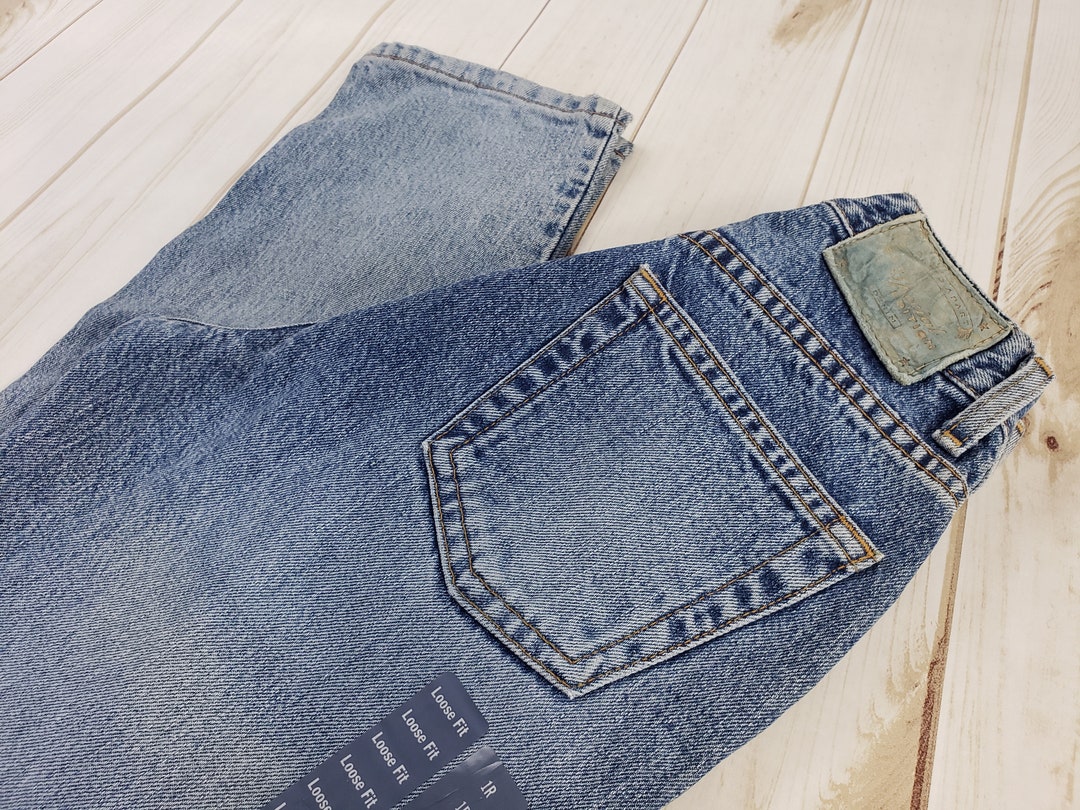 Vintage 90s Gap Black Baggy Denim Jeans 36x32 Made In USA