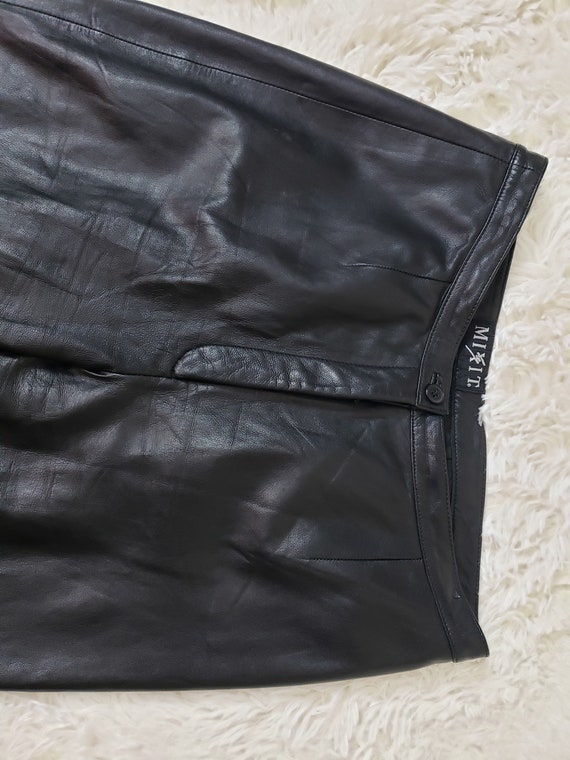 Mixit Elegant Black Leather Pants Size 10 - High-… - image 9