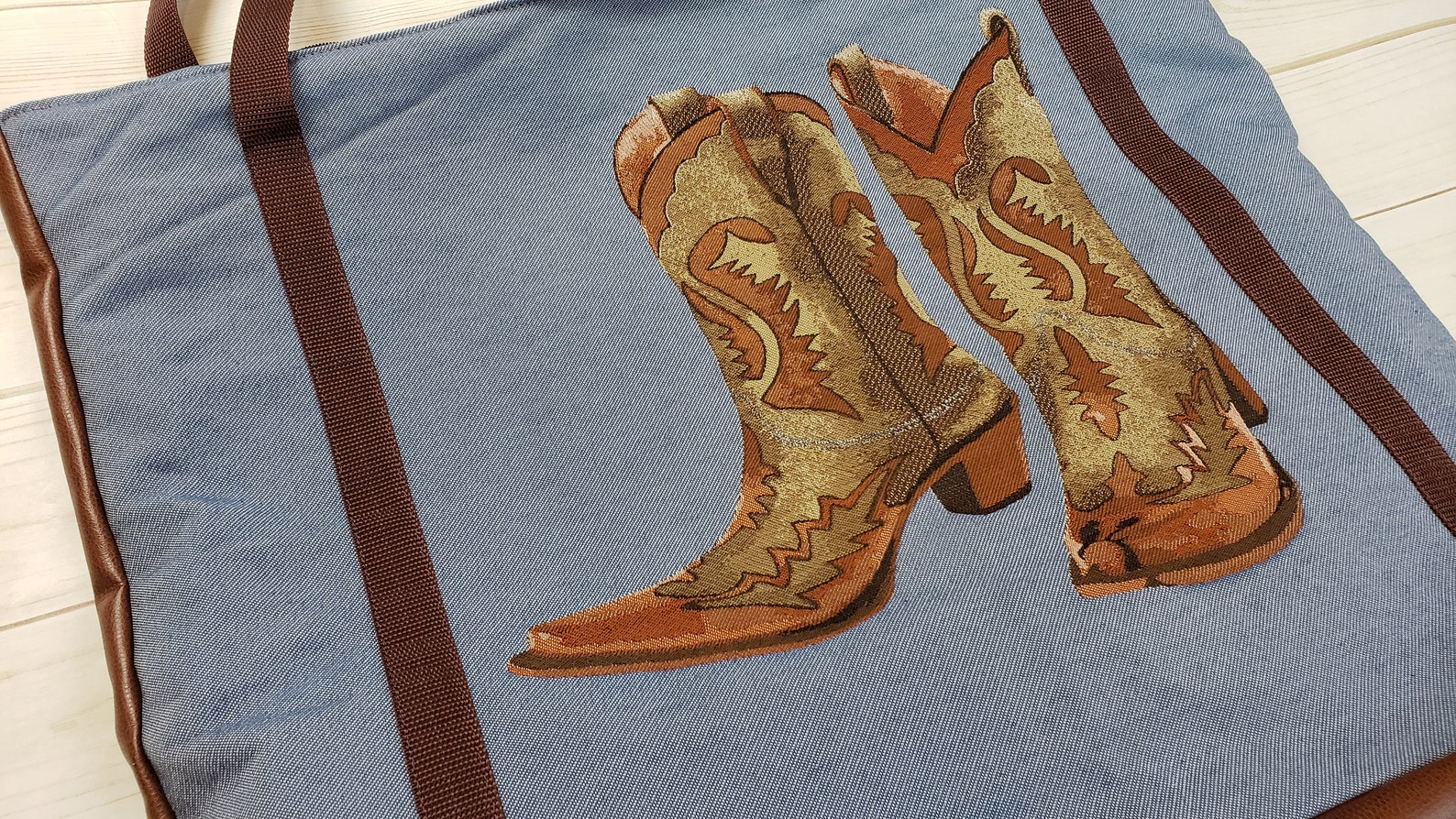 Cowboy Boots Tote Bag Large Tote Bag Western Cowboy Boots Etsy UK