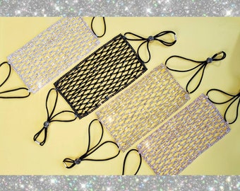 Rhinestone Face Mask - Bling Face Mask - Crystal Face Mask - Wedding Face Mask