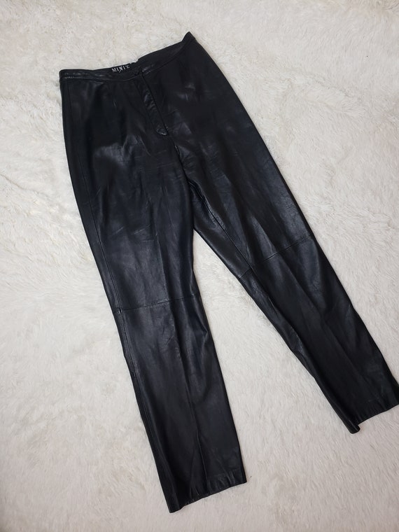 Mixit Elegant Black Leather Pants Size 10 - High-… - image 8