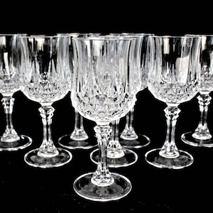 Grote kristallen wijnglazen, DURAND D'ARQUE, Longchamp, Frankrijk, 6,5 oz