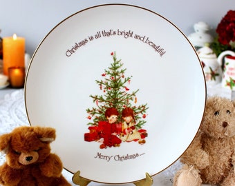 LARGE kerstbord: vintage porseleinen taartschaal Japan