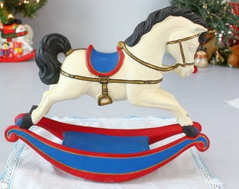 Vintage Ceramic Rocking Horse: Handmade Nursery Decor