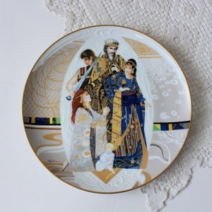 El Juicio de Salomón, Plato Grande, Serie Madres Bíblicas #2, Knowles, Eve Licea, Certificado, Caja, Plato de 1983, Plato Bíblico de Porcelana