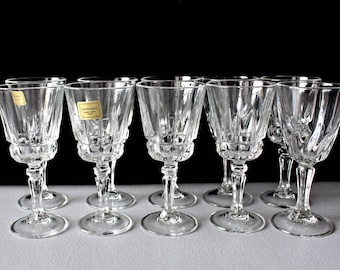 LUMINARC Crystal Shot Glasses, Verrerie D'Arques France, Classic Clear Crystal Footed Design, Liquor Vodka Aperitif Cordial, Set of 10 Shots