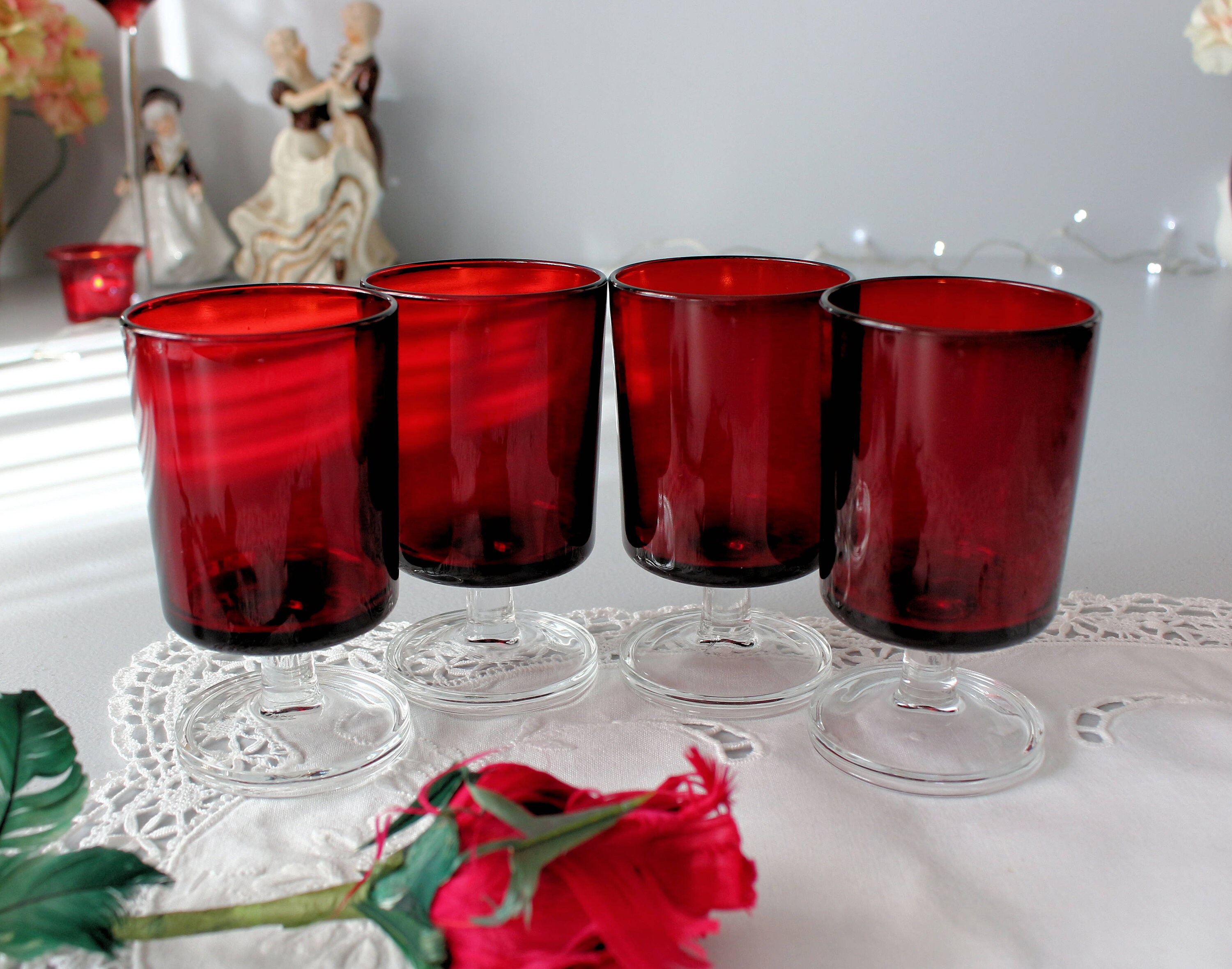 Ruby Red Glasses Luminarc Red Wine Glasses Cavalier Verrerie Etsy