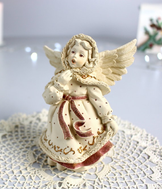 Sarah's Angels Figurine, Singing Angel, Collectible, Pastel Decoration,  Birthday Gift, Small Figurine Belly Singer, Mindspring Studio, Resin -   Canada