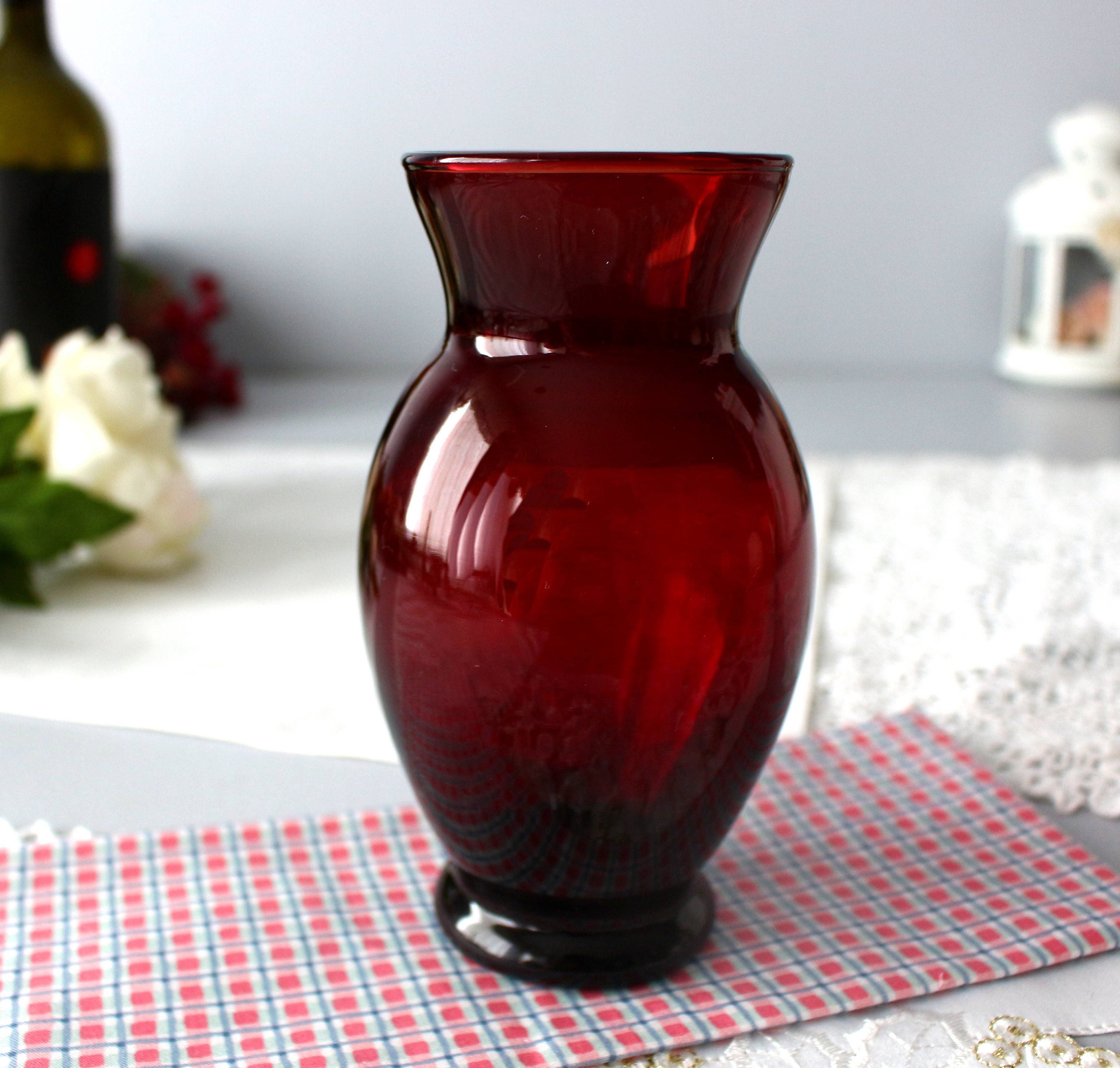Deep Red Bud Vase