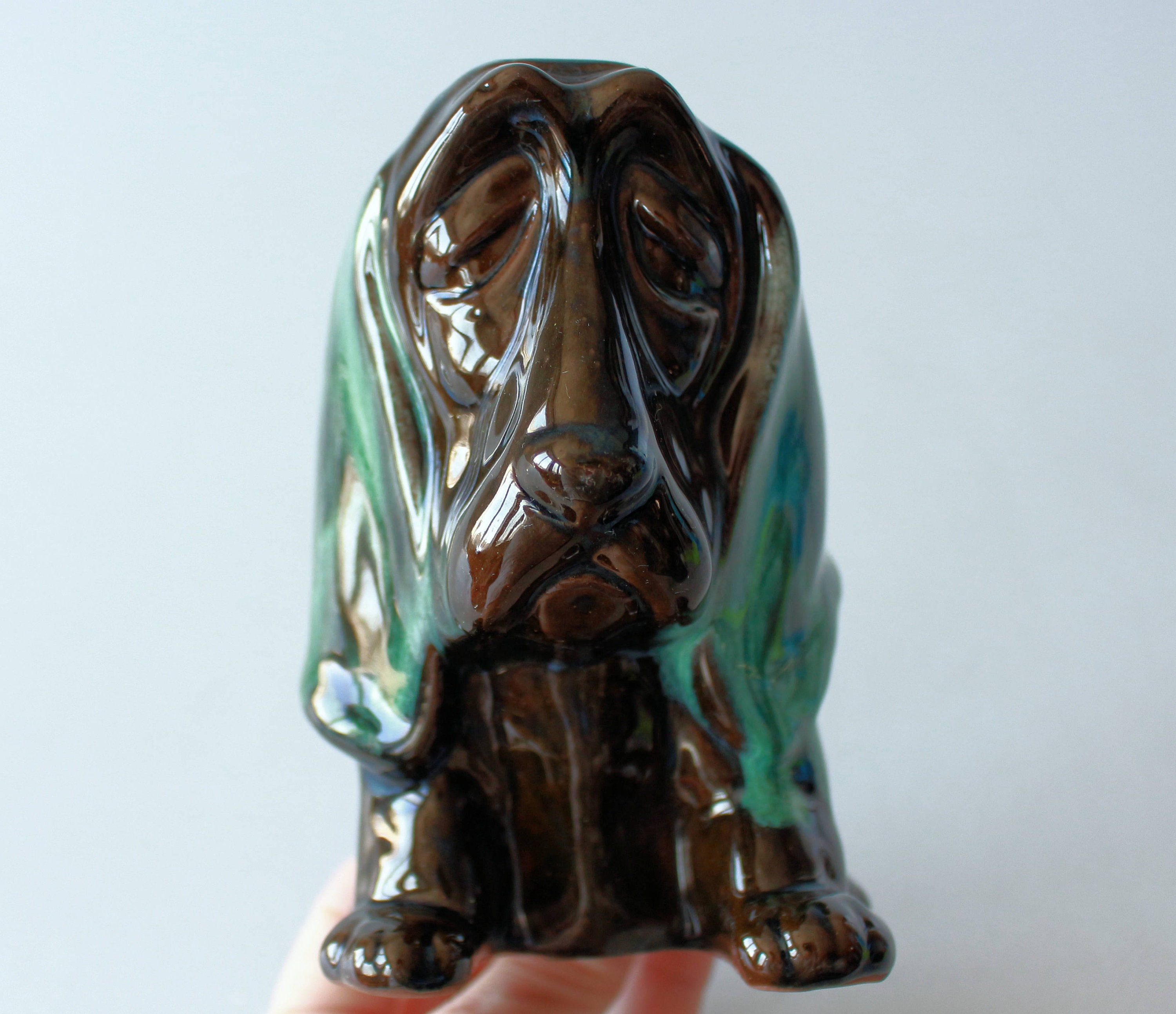 Blue Mountain Pottery Dog Money Bank BMP Basset Hound Etsy