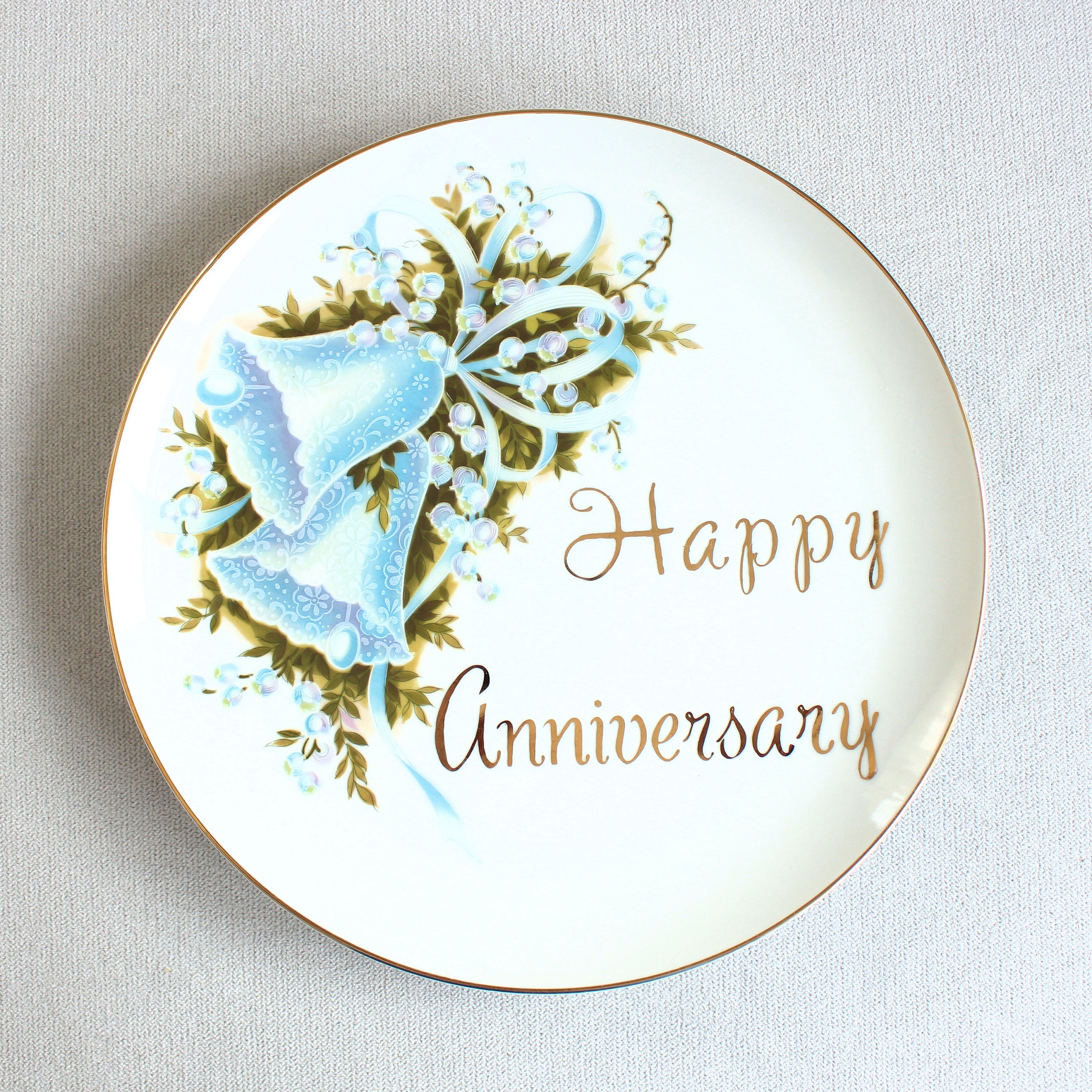 Anniversaryプレート Happy Anniversary Large Porcelain Plate, Made in Japan Vintage - Etsy