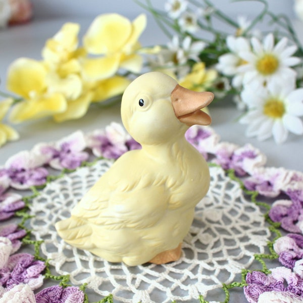 Vintage Duck, BERCO Small Ceramic Bird, Yellow Duck Figurine, Ornament House Décor, Small Bird, Easter Duck, Canada