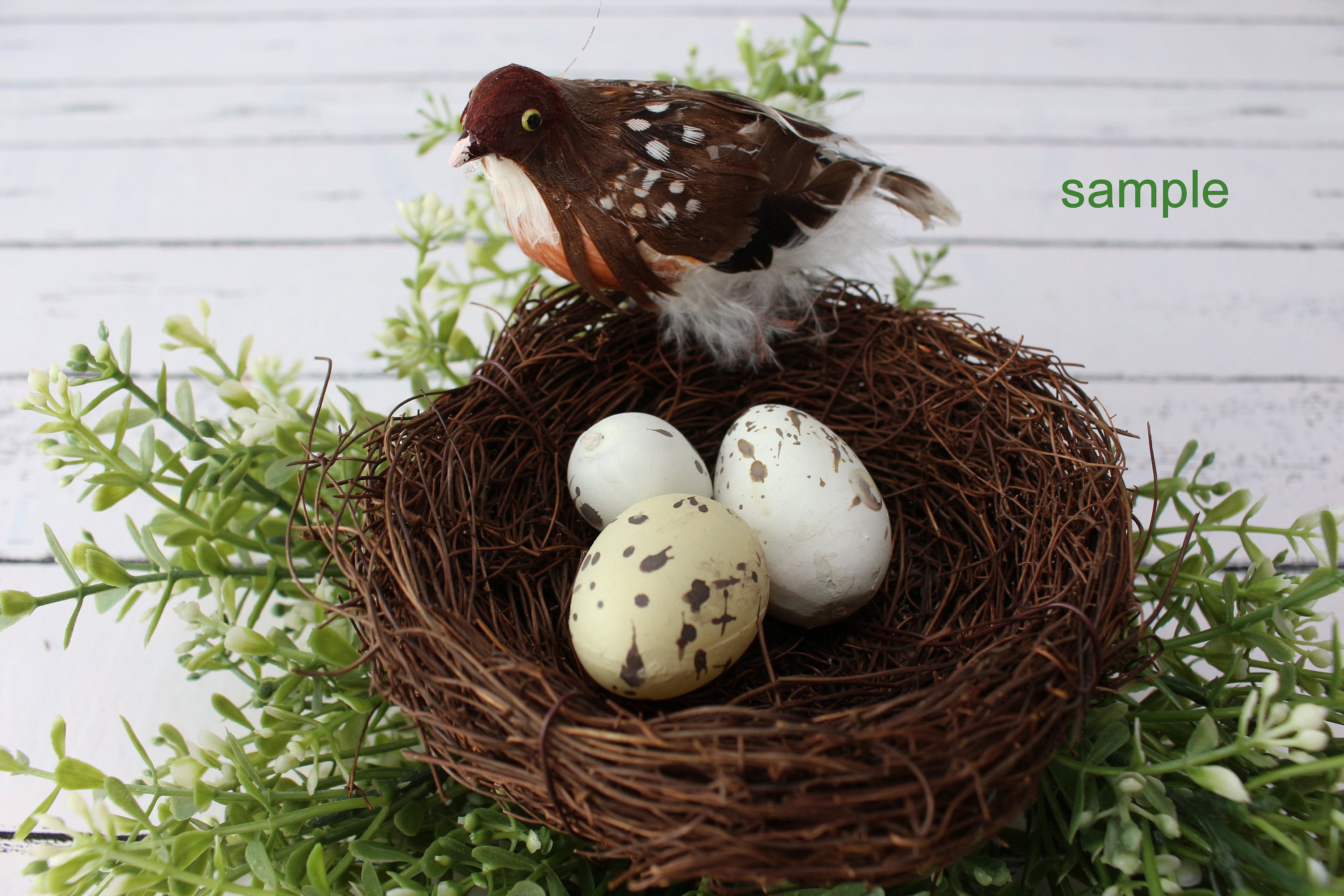 Huevos de pájaros, pequeños huevos de plástico para artesanía