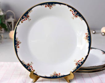 NORITAKE Plates 'EMBRACE': Set of 4 Porcelain Salad Plates, Gold