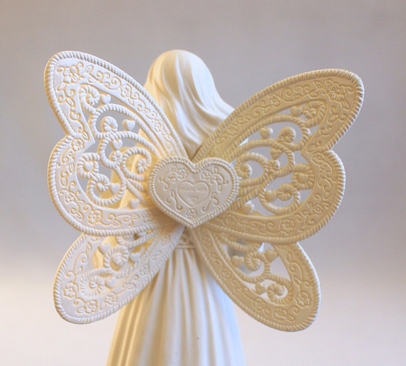 Musical Box Ceramic Angel Angel With Heart Vintage Etsy