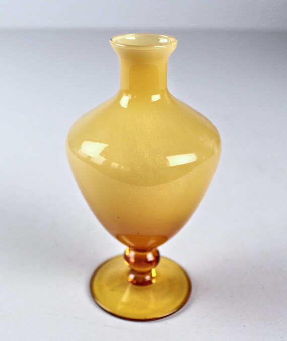 ヴィンテージ ムラーノ 花瓶：アンバーゴールドアートガラス