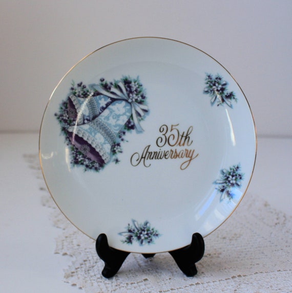 35th Anniversary Plate Cake Plate To Mother Dad Gift Etsy