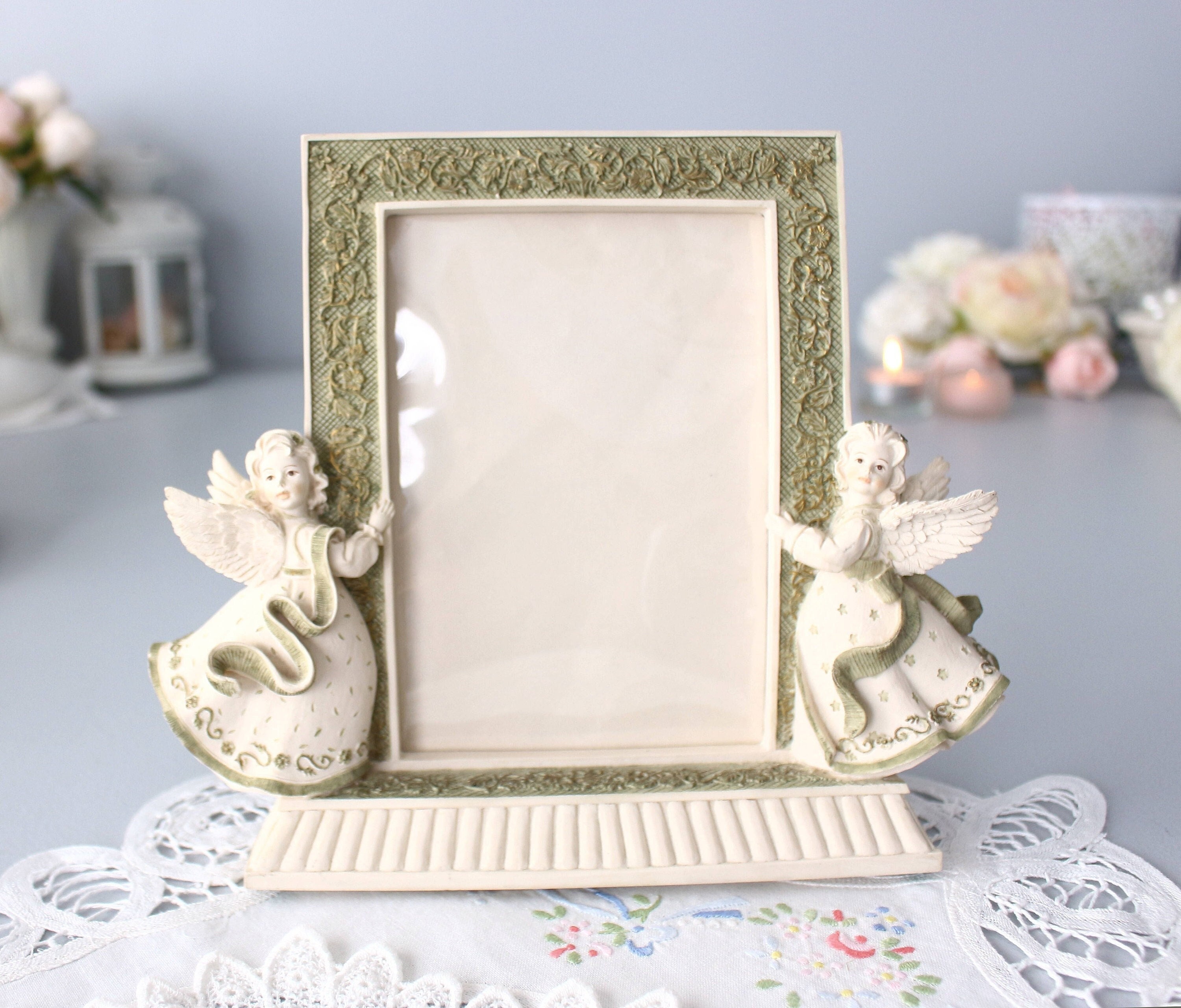 Sarah's Angels® Figurine Frame, Vintage Pastel Resin Picture Frame