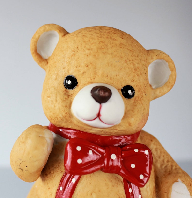 Vintage Musical Box Teddy Bear by Mann Collectible Figurine Etsy