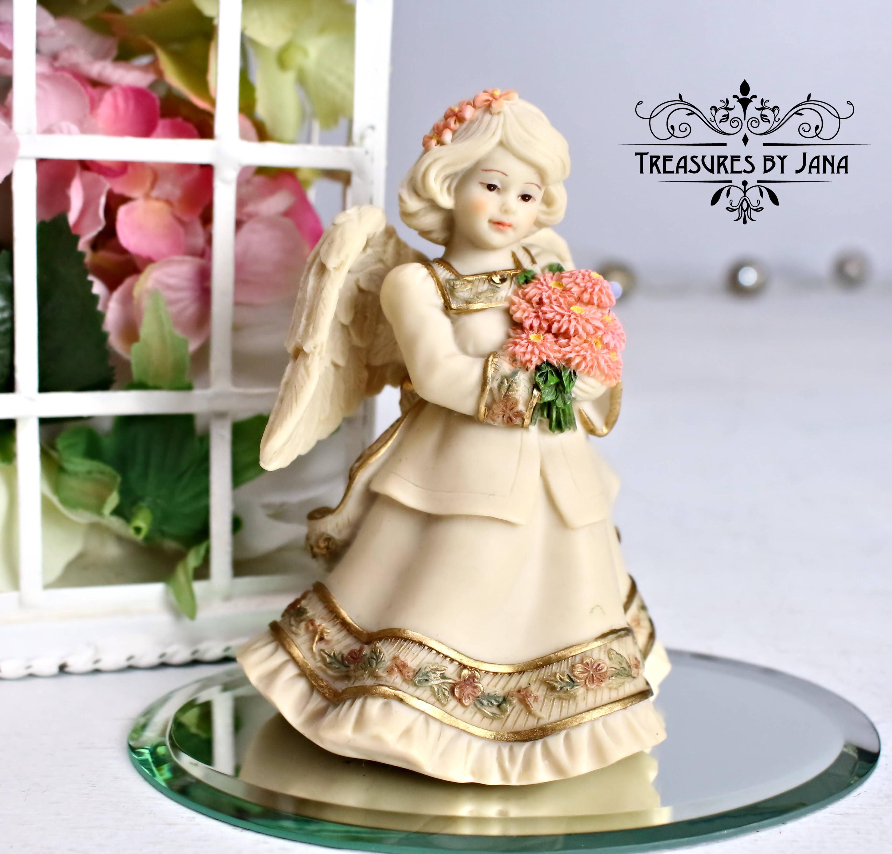 Sarah's Angels® Figurine, 'NOVEMBER' Pink Flowers Collectible - Etsy