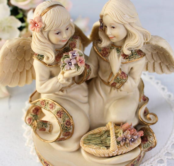 Sarah's Angels® Musical Box, Friendship Figurine, Two Angel Girls