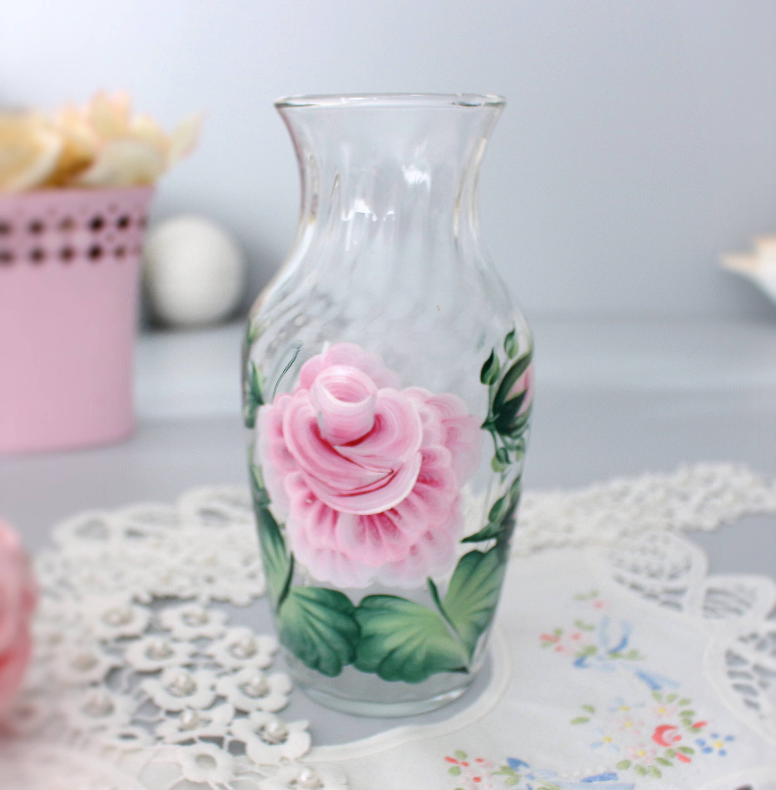 工芸品 Japanese Vintage Pink Aurora Glass Vase s-l400.png
