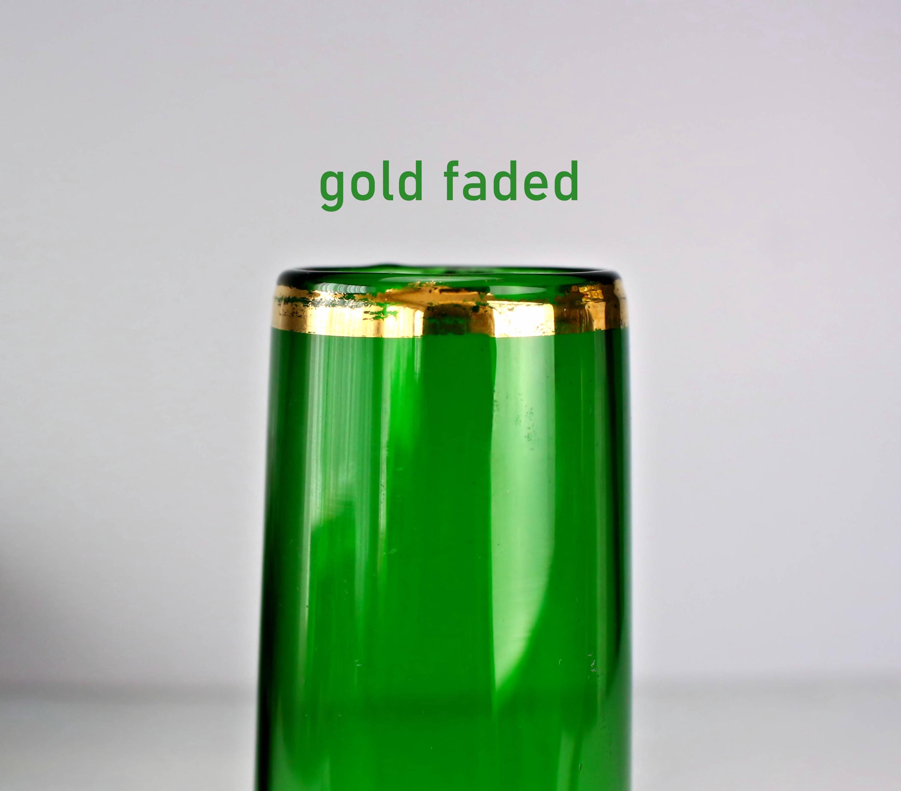 ヴィンテージ ベネチアン エメラルドグリーン カラフェ＆ワイングラス