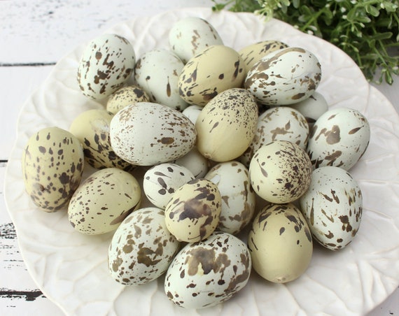 Huevos de pájaros, pequeños huevos de plástico para artesanía